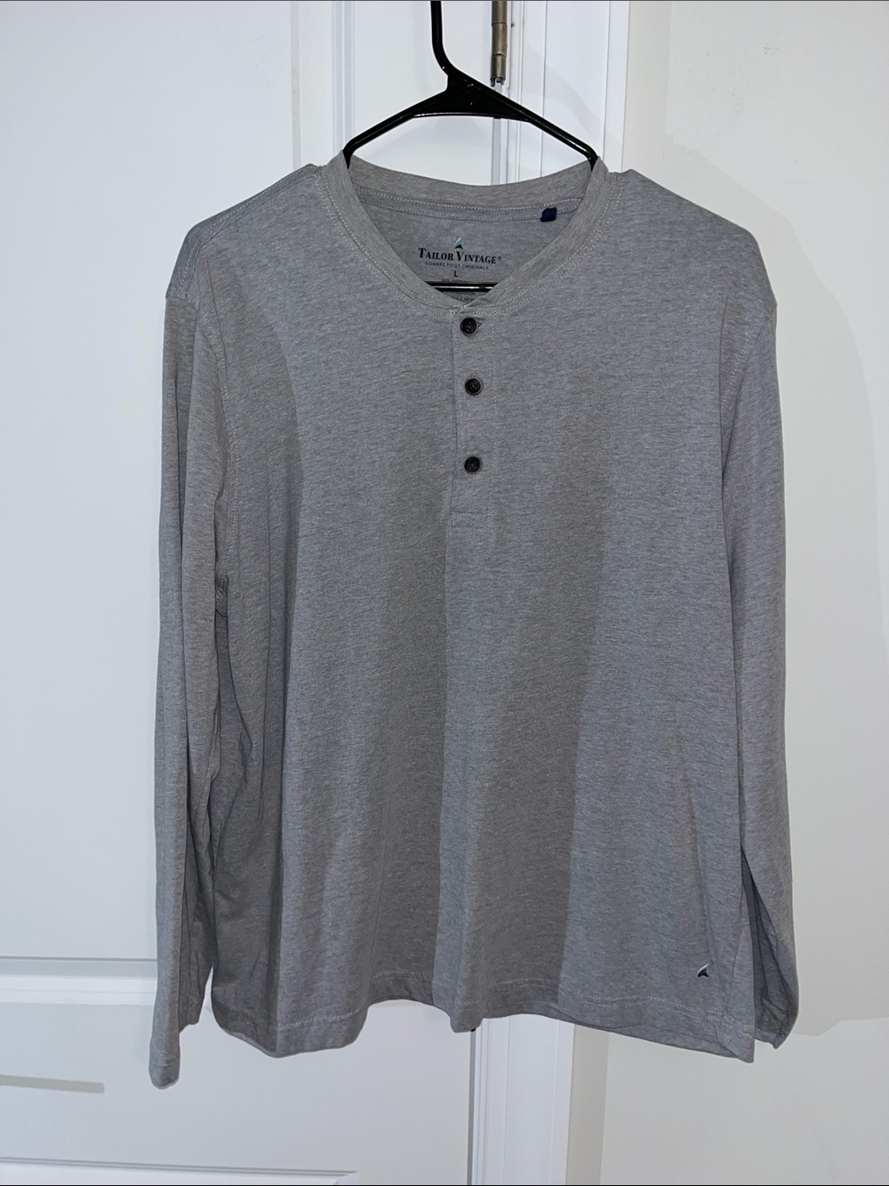 Tailor vintage Connecticut Originals gray 3 button LS Casual T shirt L mens